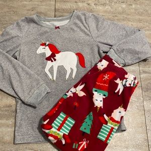 Girls fleece Christmas pjs